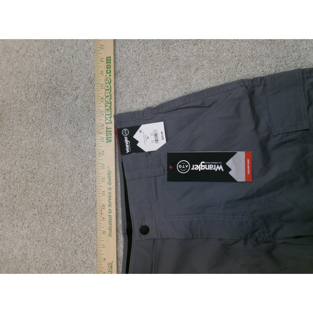Wrangler ATG Mens Highland Shorts Grey Outdoor Cargo Hiking Stretch 34 112381505 - Picture 3 of 5